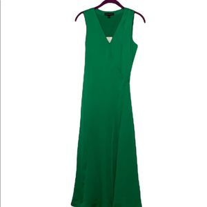 Banana Republic Kelly Green V-neck Sleeveless Wrap Dress Size XS NWT